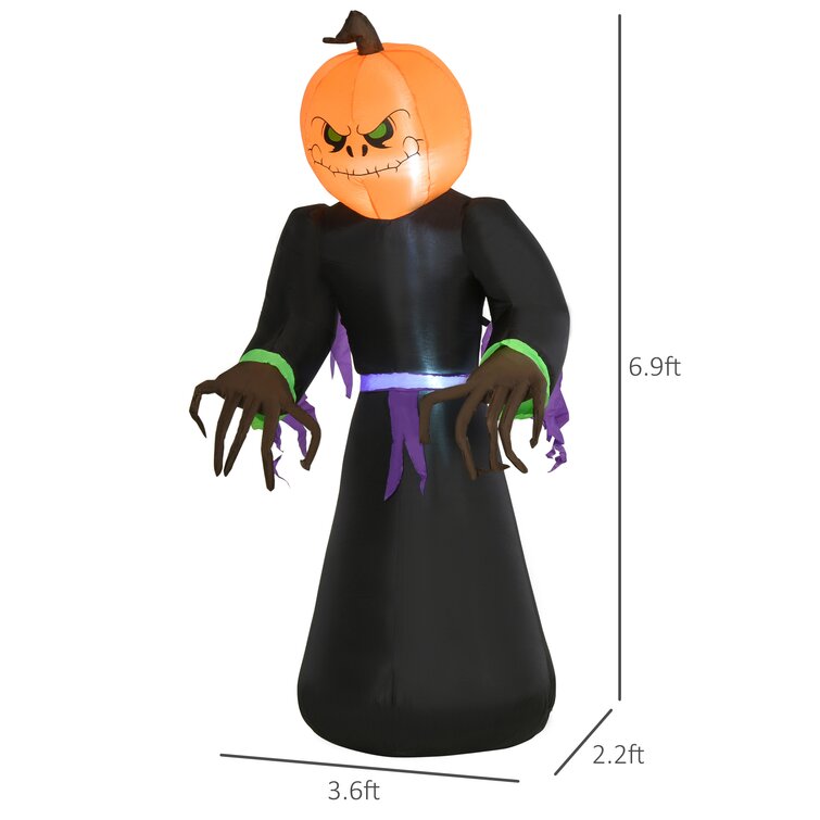 The Holiday Aisle® Halloween Pumpkin Reaper Light Up Yard